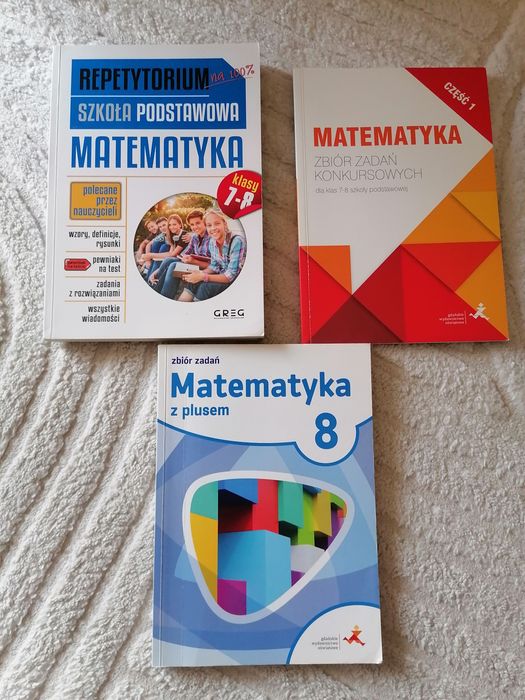 3 książki z Matematyka Zbiór zadań, repetytorium kl. 7—8