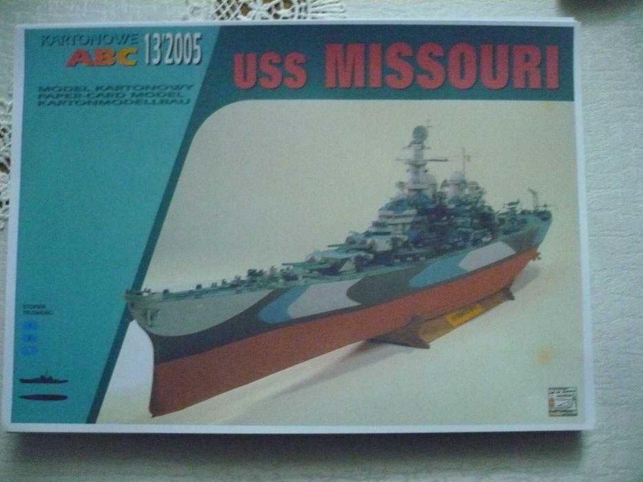 model Pancernik "Missouri" kartonowy duży nowy