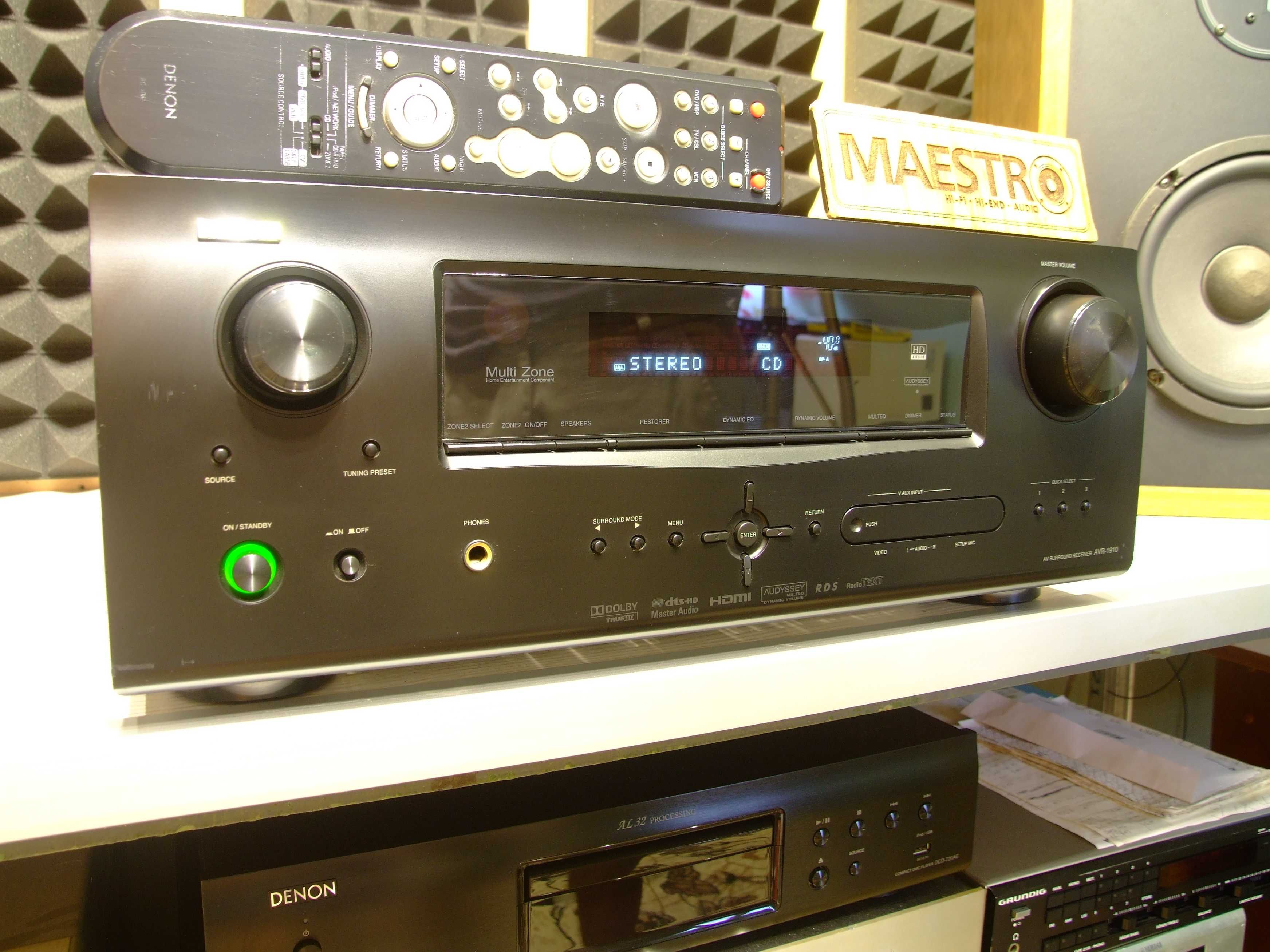 AV ресівер 7.1 Denon AVR-1910. 7х125. 6-16 Ом. Пульт. HDMI. 10.7 кг