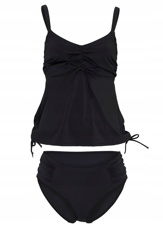 B.P.C czarne tankini na fiszbinach marszczenia figi w komplecie r.44(8
