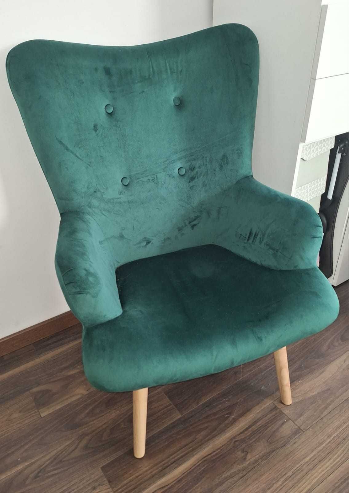 Zielony fotel (welur) 70x90- Homla
