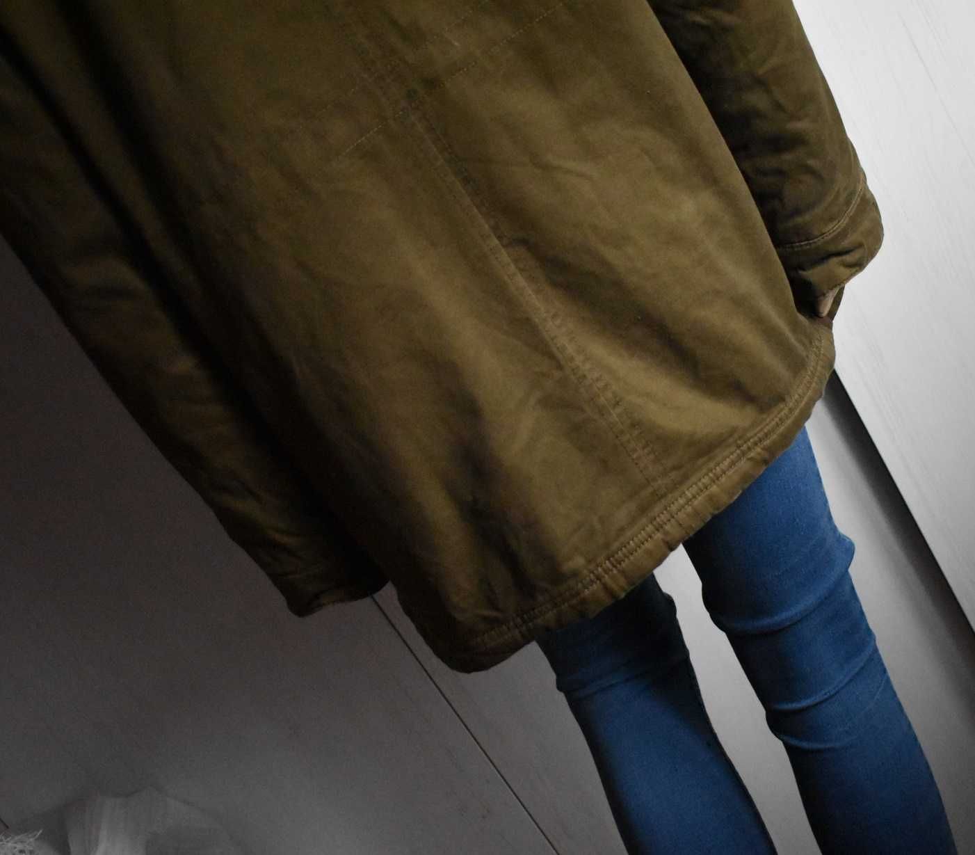 Kurtka zimowa 3XL 46 parka ocieplana płaszcz z kapturem bawełniana