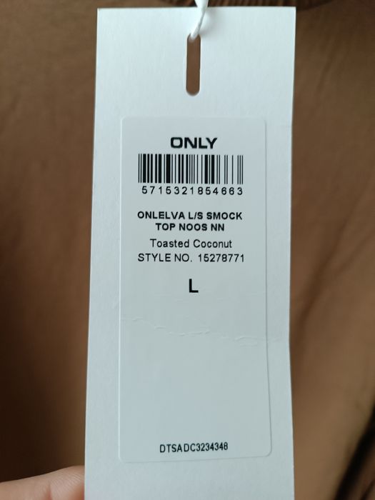 Brązowa cienka bluzka z długim rękawem półgolf wiskoza L 40