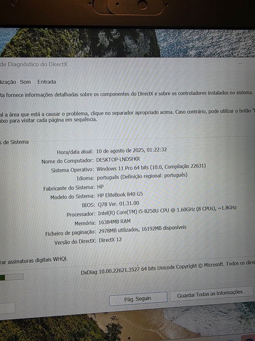 HP EliteBook 840 G5 16GB 256GB SSD NOVO. Troca/Retoma.Microsoft Office
