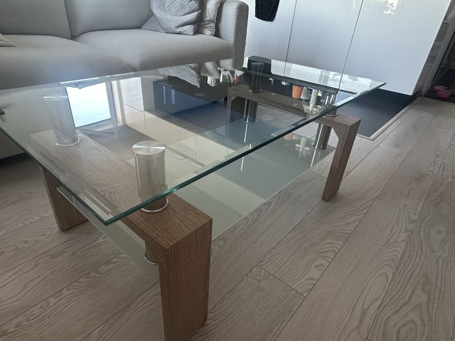 Stolik szklany drewniany Agata Meble 110x60