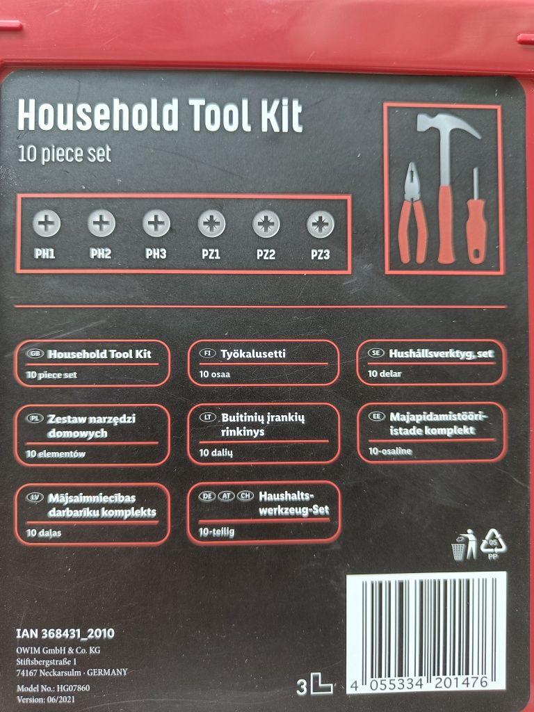 Zestaw narzędzi domowych 10 elementów