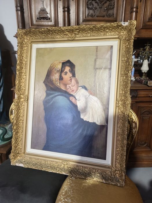 Duży obraz na płótnie Matka Boża Cygańska Madonna z dzieciątkiem