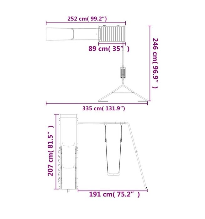 Conjunto baloiço e escorrega