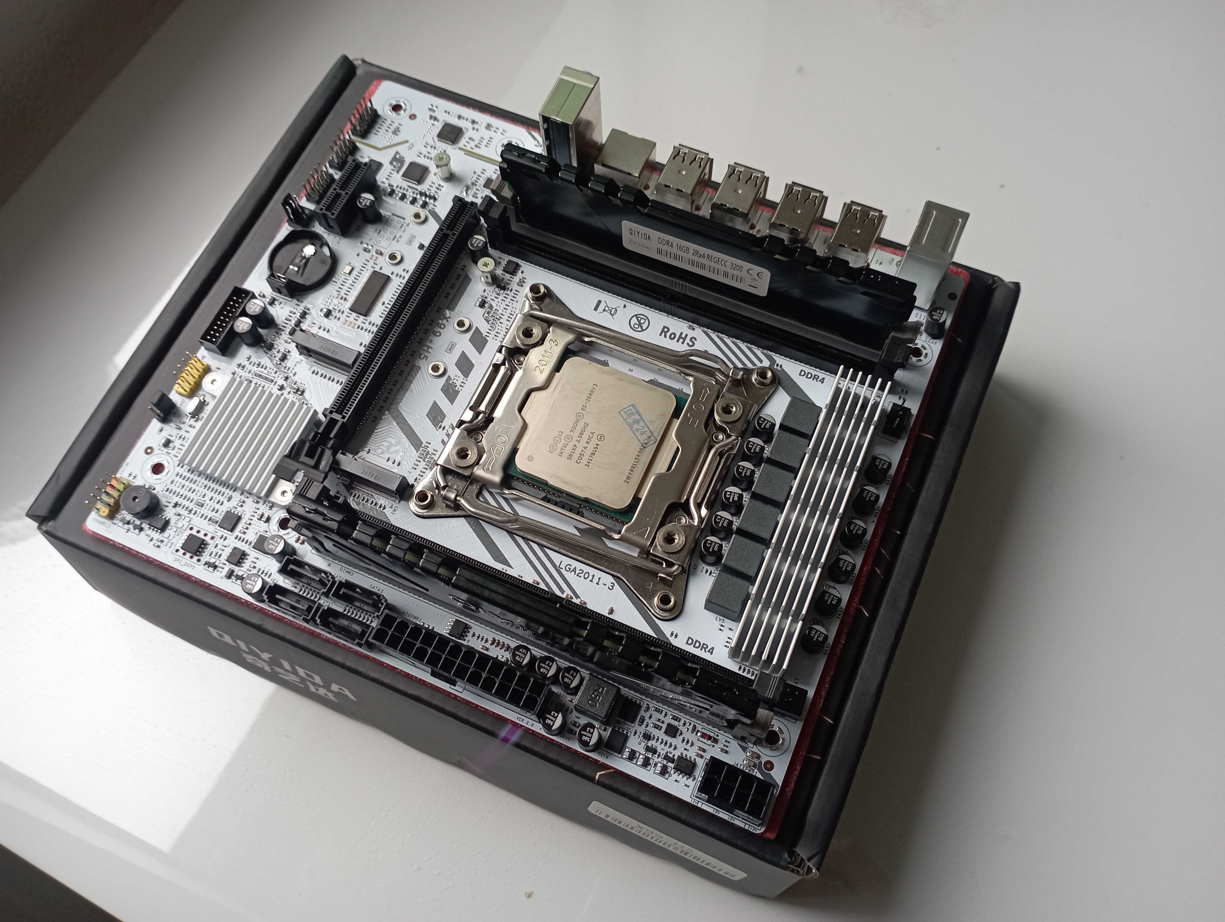 Потужний ігровий комплект Qiyida X99-H5 + Xeon 2680v3 + ddr4 16Gb