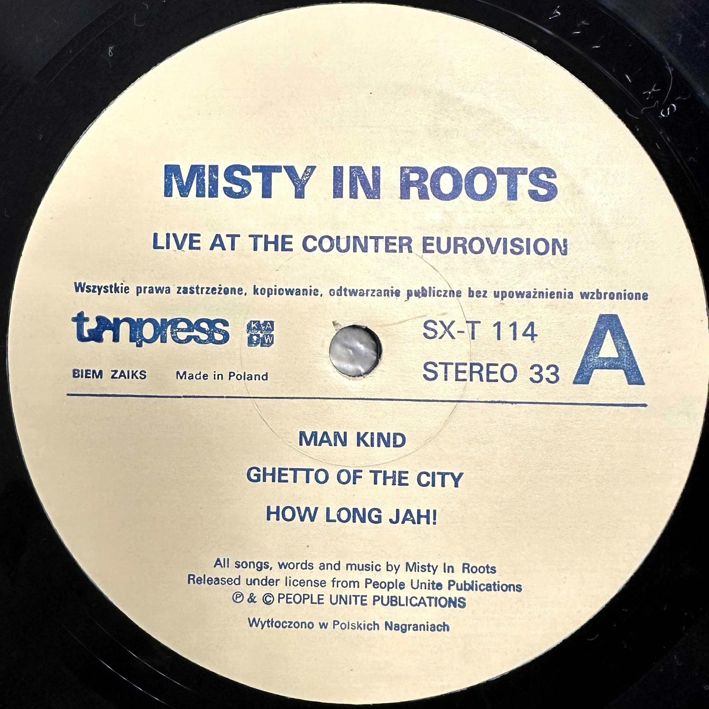 Misty in Roots - Live at the Counter Eurovision (Vinyl, 1979, Poland)