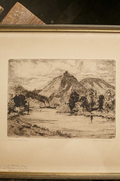 stara grafika akwaforta sygnowana Hans Fuesser