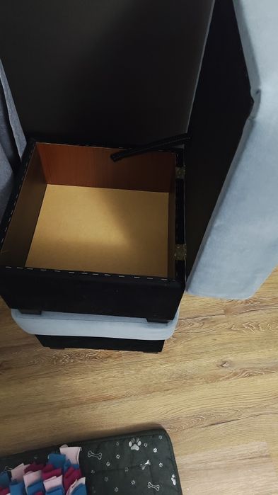 Pufa szara/czarna kwadratowa ok 50x50