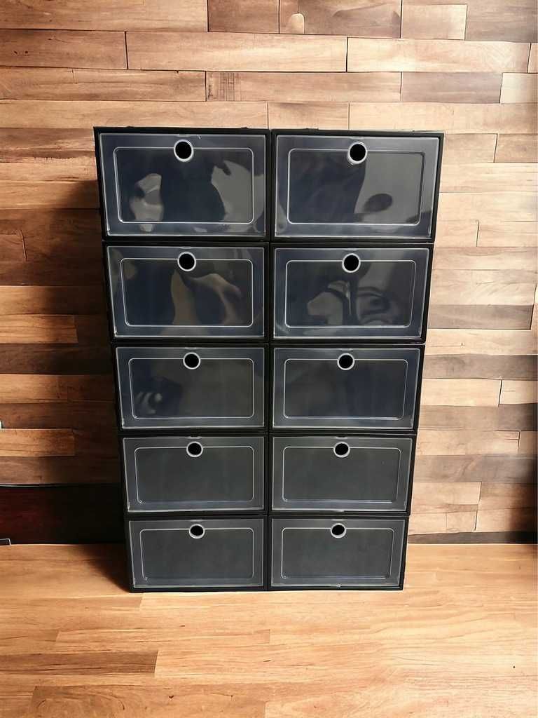 Organizery czarne 10 sztuk pudełka do przechowywania na buty dom