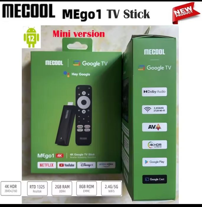 Mecool Mego1 4K Tv stick  сертифіковані Xiaomi Mi TV box 3gen Є кількі