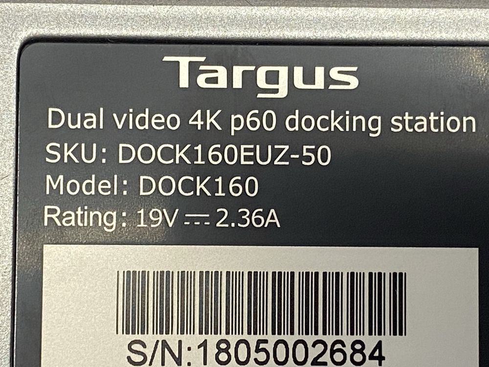 Докстанція Targus Dual Video 4K Docking Station DOCK160