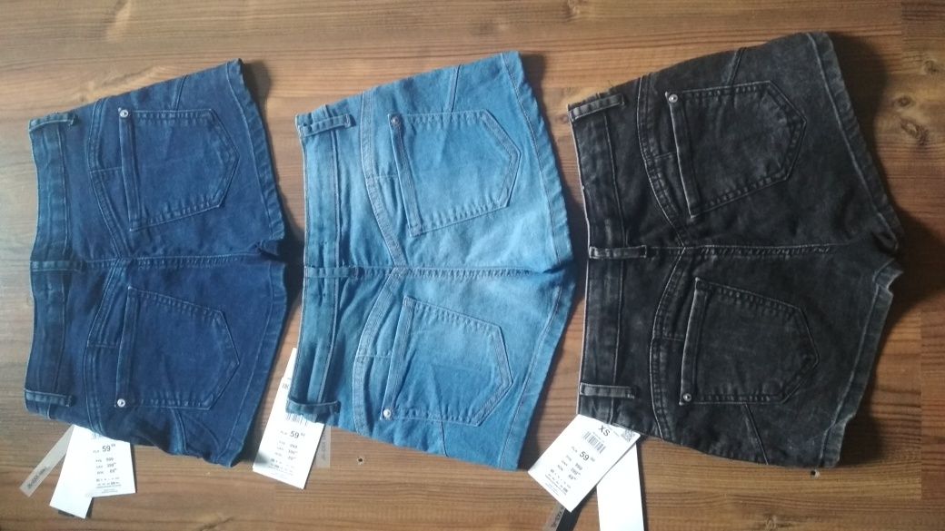 3x spodenki szorty jeans push up XS 34