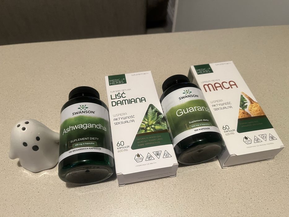 Guarana Ashwagandha Maca Liść Damiana energia witalność libido