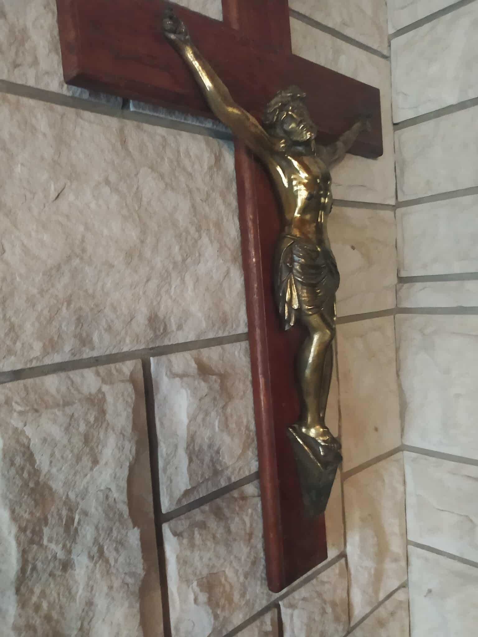 duży krzyż z Chrystusem wys.70 cm XIX w UNIKAT