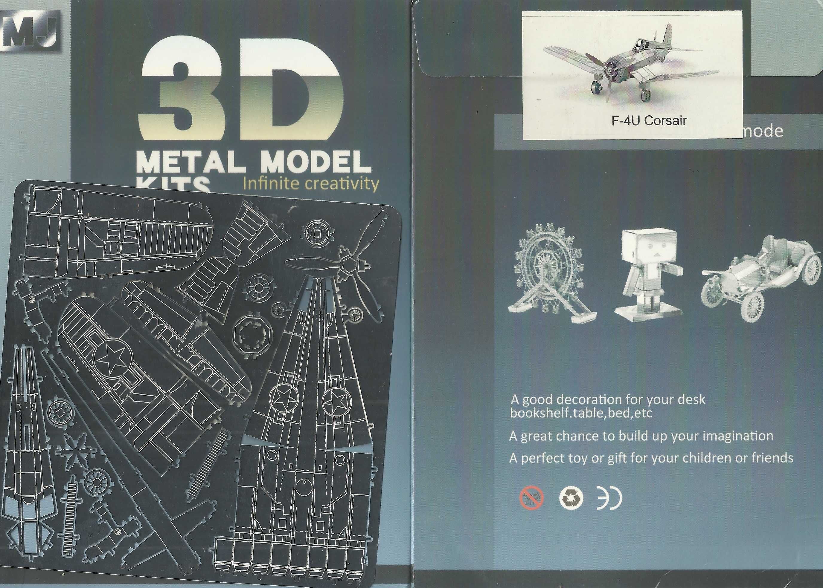 Metalowe Puzzle 3D - Model samolotu F-4U Corsair