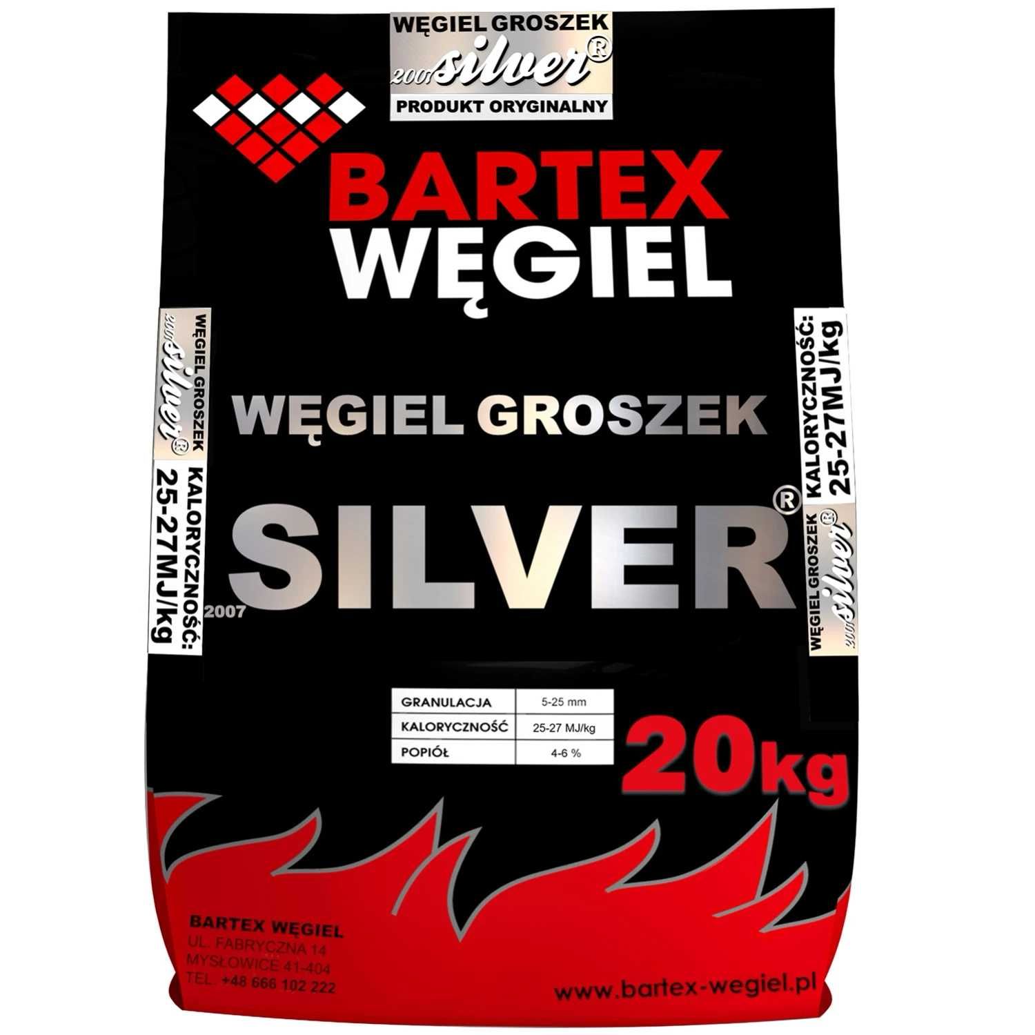 BARTEX GOLD Ekogroszek WĘGIEL groszek SILVER 29MJ- 27MJ Sztygar