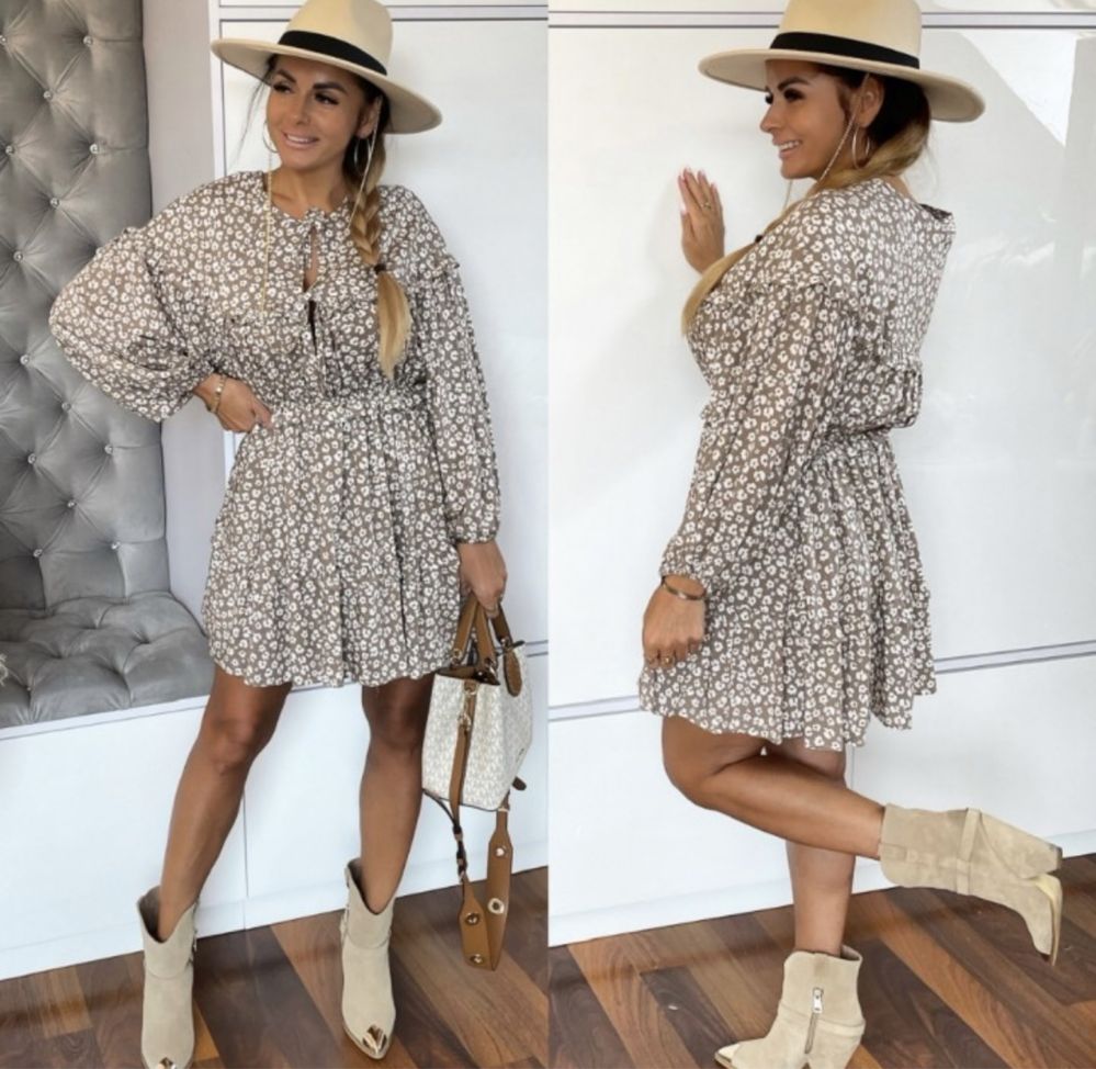 Sukienka hiszpanka Boho Lila LOU Uni