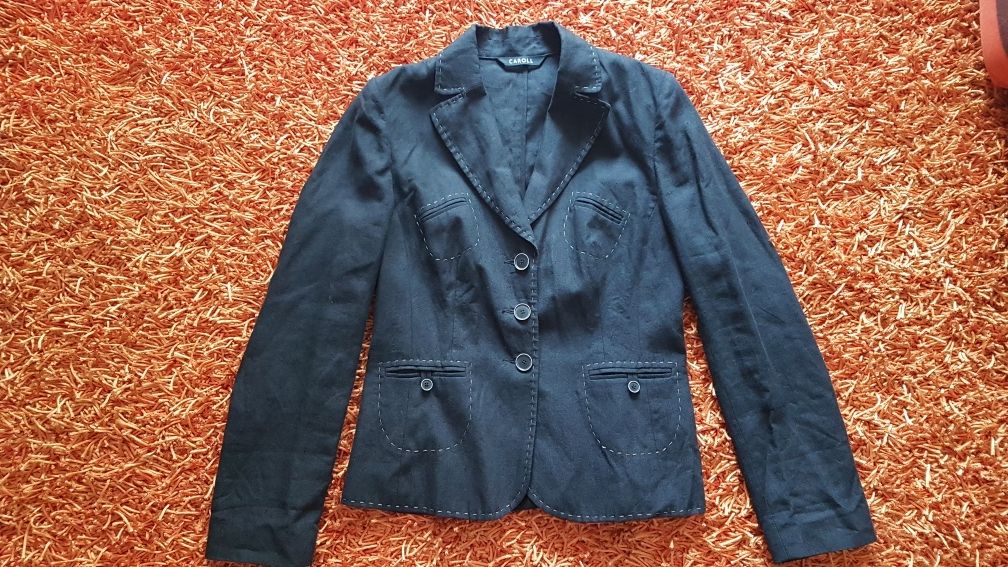 OFERTA PORTES - Casaco Blazer Preto de Linho da Caroll (Nr38)