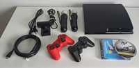 Konsola PS3 Slim 500GB HFW 4.91, 2x pad, 2x move, kamerka. + gra