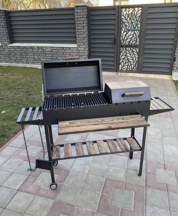 Мангал гриль барбекю метал 5 мм на 13 шампурів ПОСИЛЕНИЙ