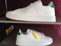 Skórzane sneakersy adidas advantage 40 wkładka 25, 5 cm białe z zielon