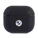 Etui BMW Genuine Leather Silver Logo na AirPods 3 - granatowe