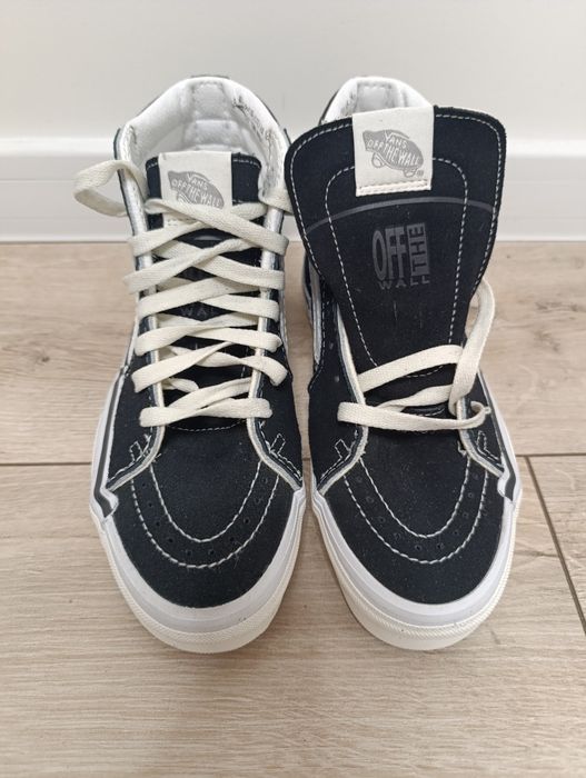 Buty trampki damskie męskie Vans SK8-Hi Reconstruct czarno-białe