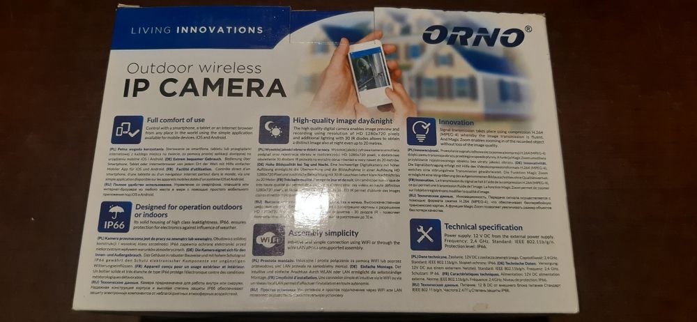 Kamera monitorująca IP firmy ORNO 2szt.
ORNO.