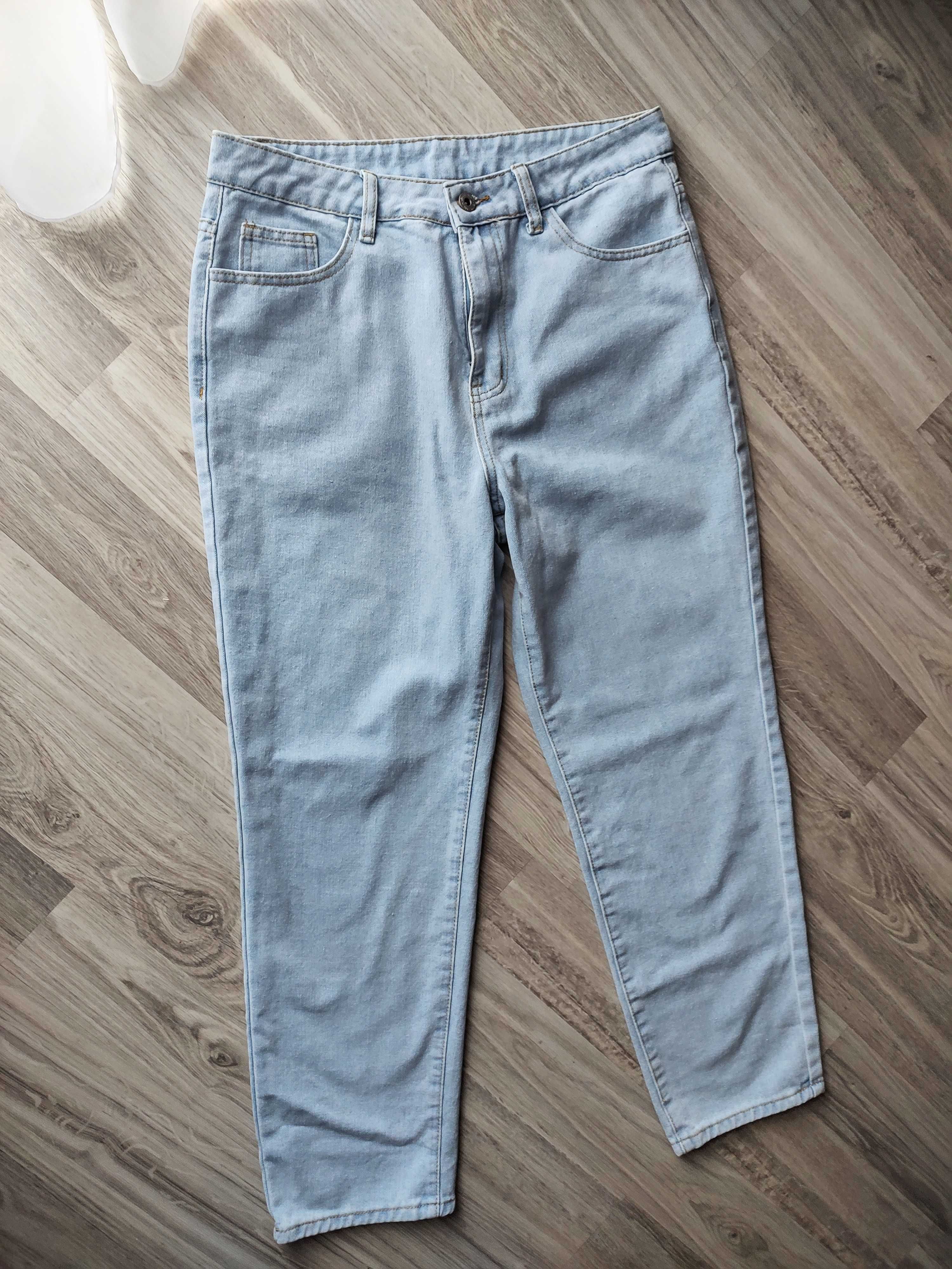 Jeansy spodnie mom fit jeans 40 L shein denim hit wiosna jeansowe zara