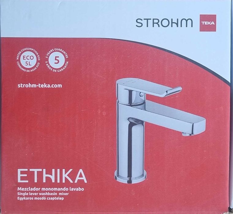 Torneira de lavatório cromado Strohm Ethika