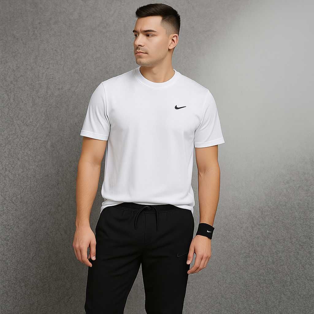 Чоловіча футболка Nike біла (ТОП якість - вишивка)