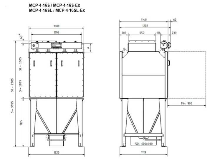 ODCIĄG do spawalni firmy NEDERMAN MCP-4-16S  z wentylatorem  18,5 kW
