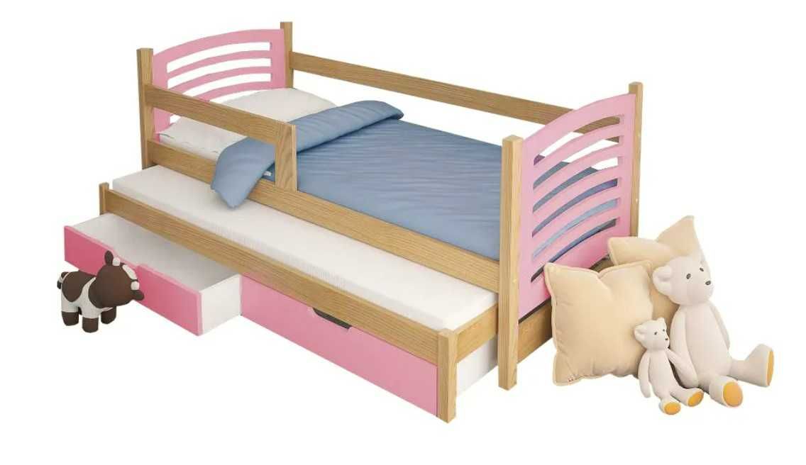 Dwuosobowe łóżko dziecięce Janek 2 rozsuwane + materace