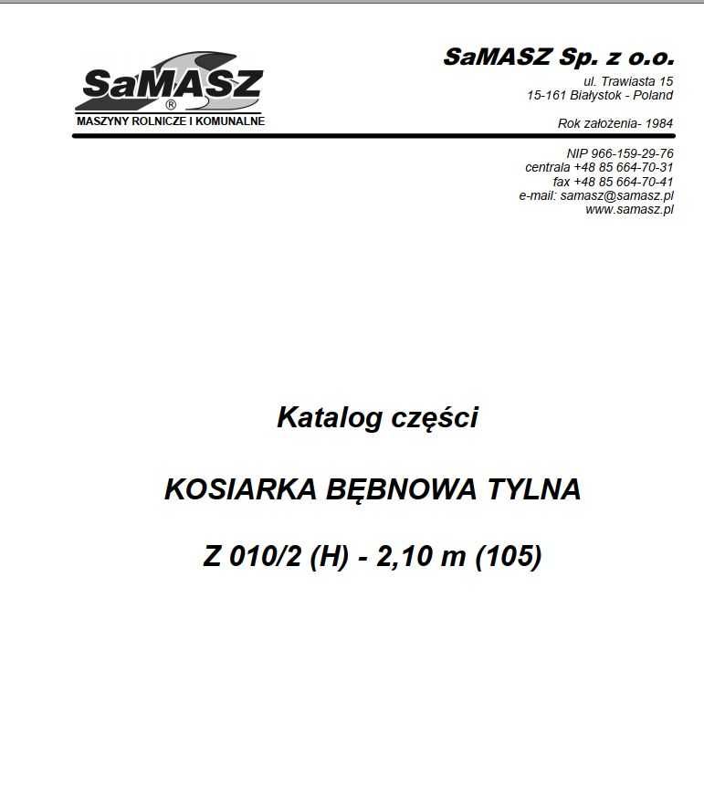 katalog części kosiarka rotacyjna Z 010