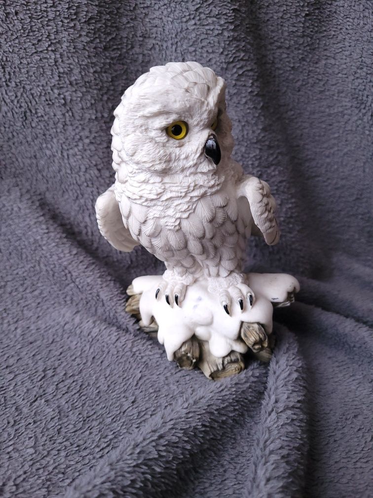 Piękna figurka sowa na gałęzi sygnowana włoska jak Hedwiga