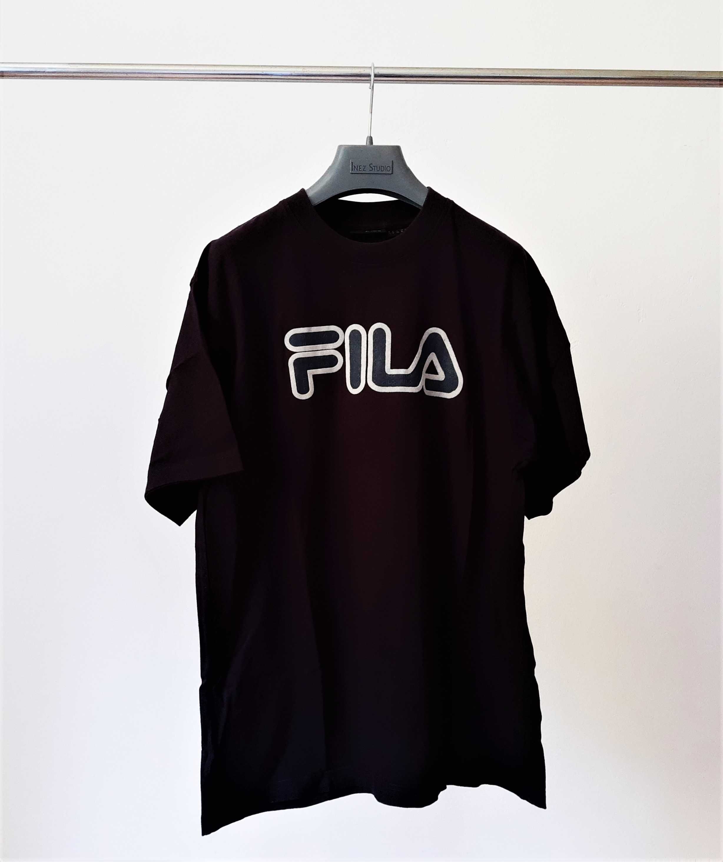 Fila T-shirt Koszulka Męska Granatowa Logo 100% Bawełna