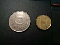 5 kronor e 10 kronor  moedas da Suécia