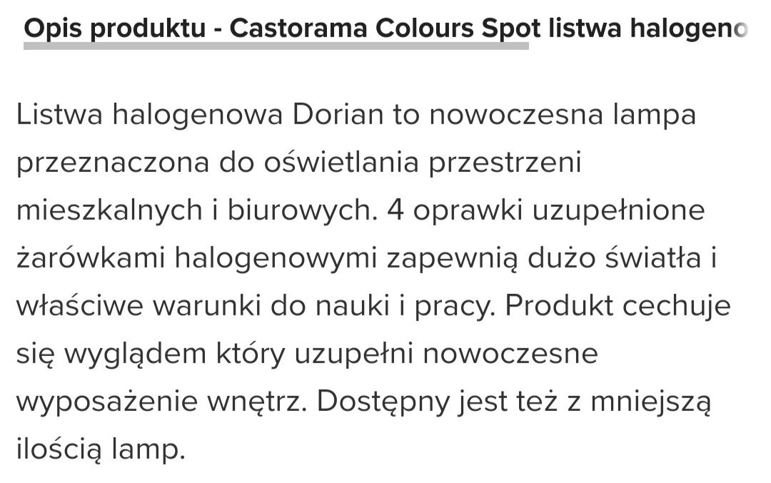 Oświetlenie Dorian