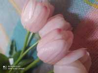 Гелевые тюльпаны 40см. 5шт.ОТКРЫТЫЕ искусственные цветы штучнi