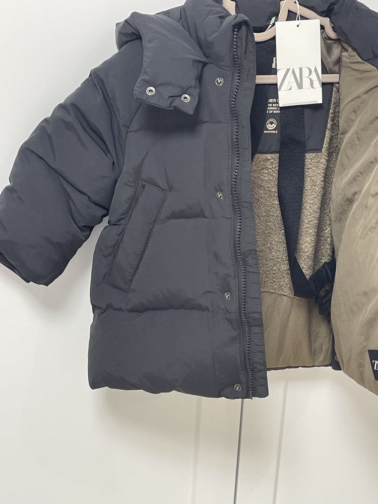 Пуховик Куртка для хлопчика Zara 98(чорна,зелена)104.110.116 чорна