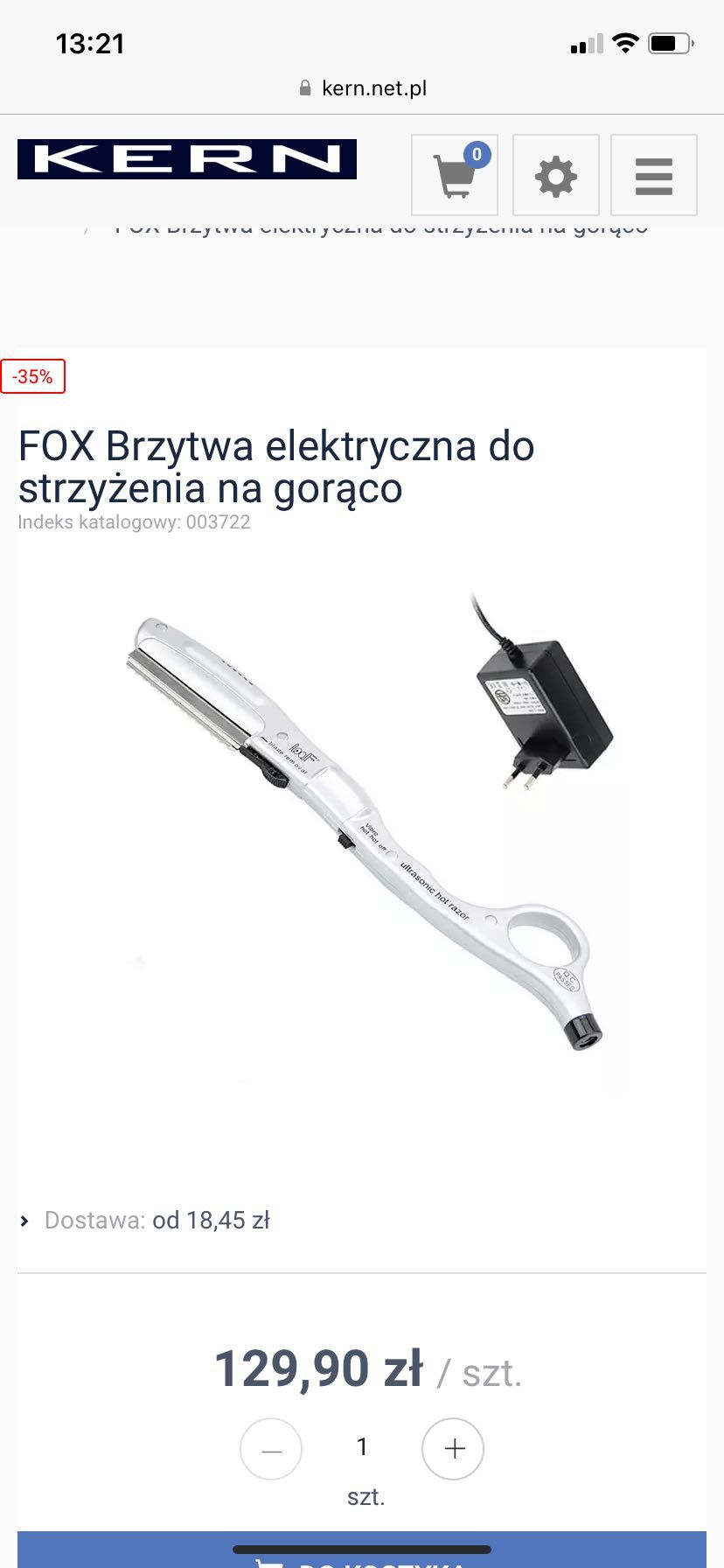 Brzytwa elektryczna do strzyżenia włosów na gorąco