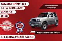 Suzuki Jimny 2011R 4x4, POLSKI SALON, Klimatyzacja, Zarejestrowany w Polsce, marża!