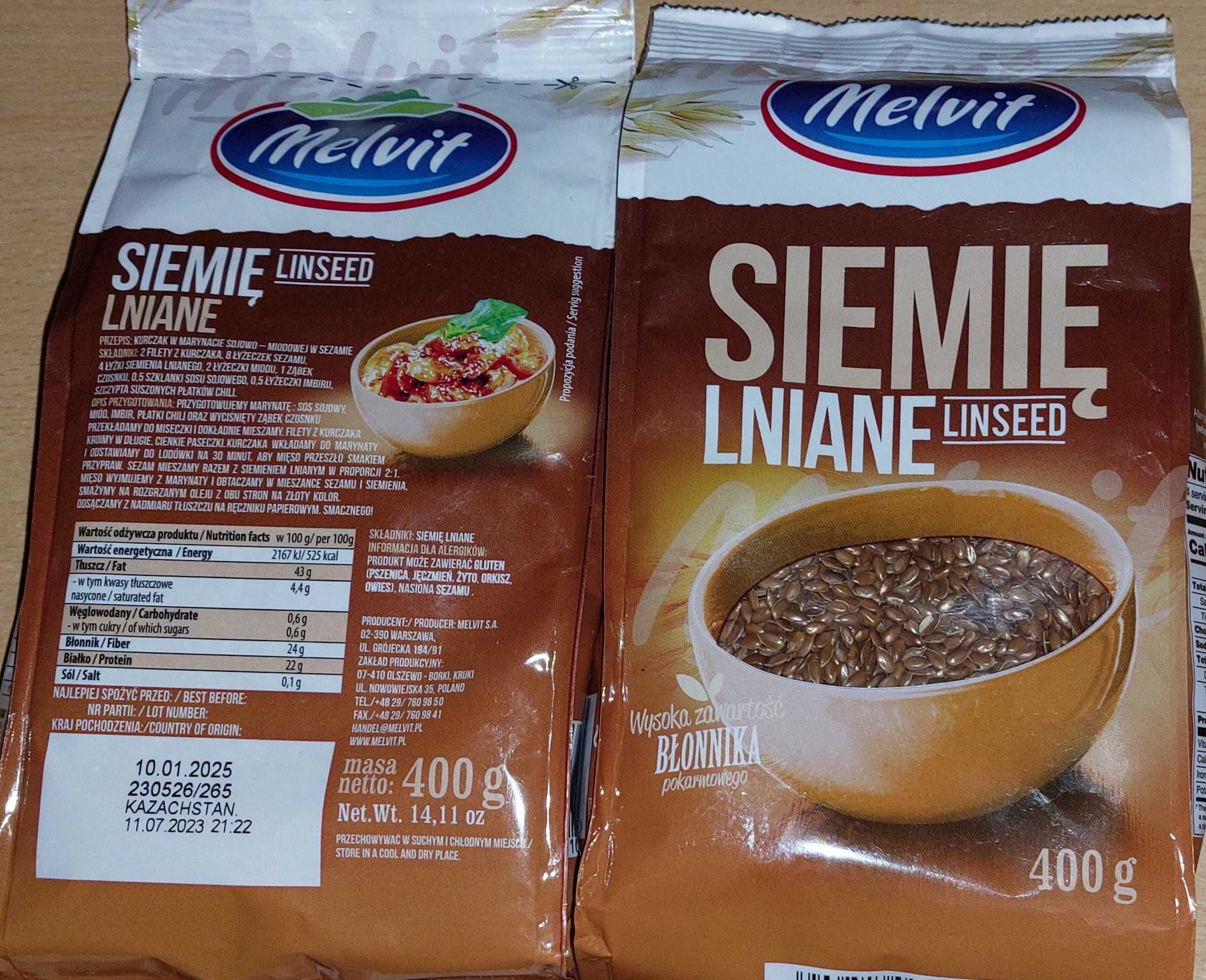 Siemie lniane melvit 10.01.25 85 zł - 10 kg