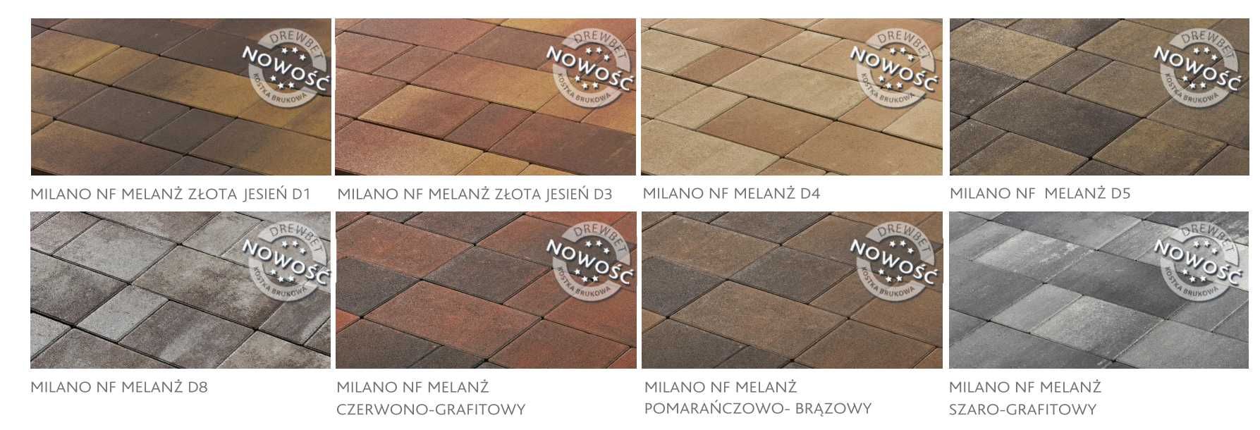 Kostka brukowa Milano 6cm Szaro-Grafitowa DREWBET 61zł/brutto Marzec