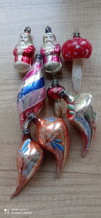 Zestaw stare oświetlenie choinkowe plus bombki PRL