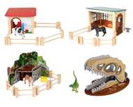 4x zestaw wybieg tygrysa jaskinia dinozaura stajnia zagroda DREWNO